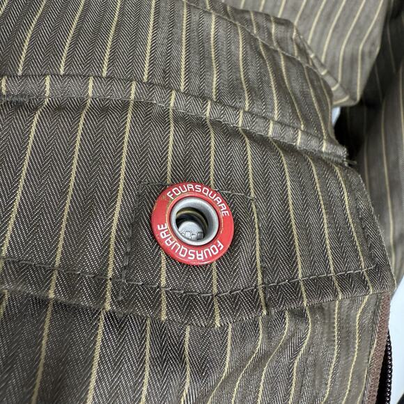 Foursquare Women's XL Brown Ski Snowboard Jacket Striped 8K Convertible Hood - Picture 9 of 10